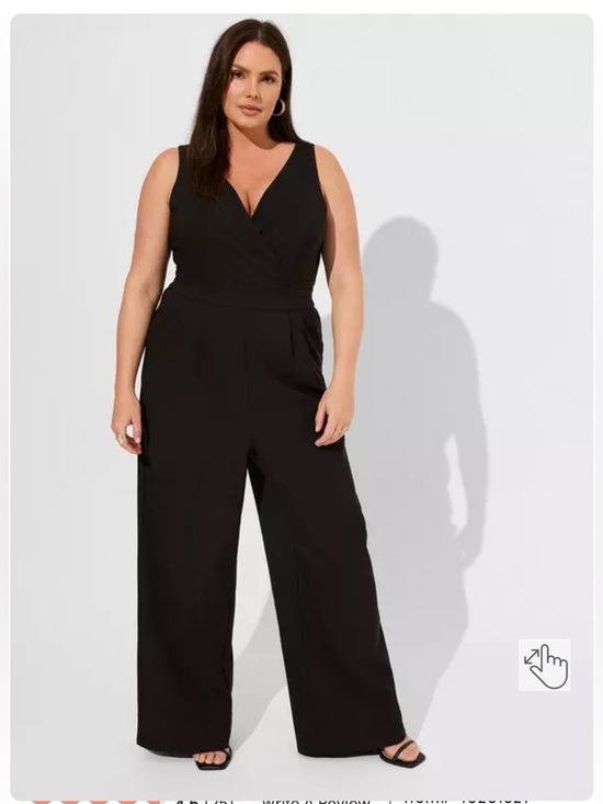 torrid Pants - torrid Black Refined Crepe Surplice Sleevless Jumpsuit size 22 New